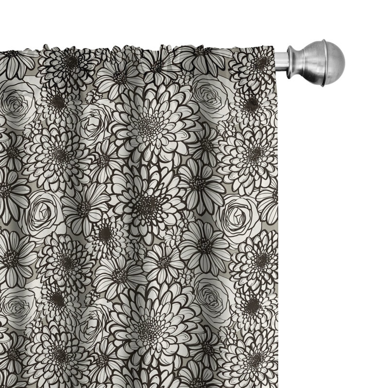 Paire de rideaux semi-transparents avec passe-tringle Dahlia, l 28 po x L 63 po