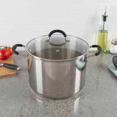 Granitestone 7 Quart Brushed Aluminum Stock Pot with Lid –