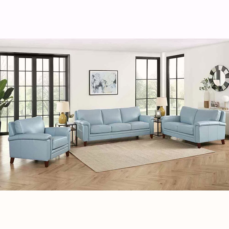 Causeuse en cuir Westcott, Bleu