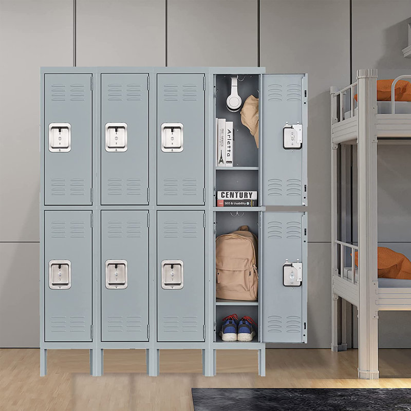 Armoire de rangement en métal, gris