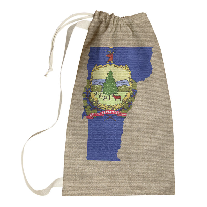 Sac à linge united states flag, Grand H 36 po x l 28 po x P 1,5 po, Beige bleu jaune, New Jersey