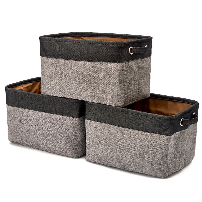 Sorbus Fabric Cubby Organizer with Handles, Black