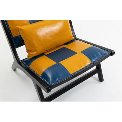 Fauteuils d'appoint bohèmes modernes avec structure en bois massif pour salon, fauteuil lounge de style milieu du siècle, chaise d'appoint d'intérieur