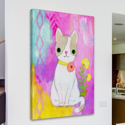 White Kitty' by Jill Lambert Painting Print on Wrapped Canvas -  Marmont Hill, MH-SHNJIL-87-C-60