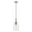 Luminaire suspendu moderne en nickel brossé 1 lumière avec abat-jour en verre transparent Valmeyer-1456926047
