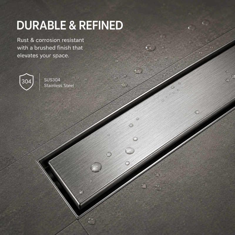 FlowCore 12" Brushed Nickel linear grid drain, Brushed Nickel