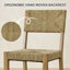 Cledia 21" Wide Rustic Farmhouse Style Solid Wood Ratten Seat Counter Stool