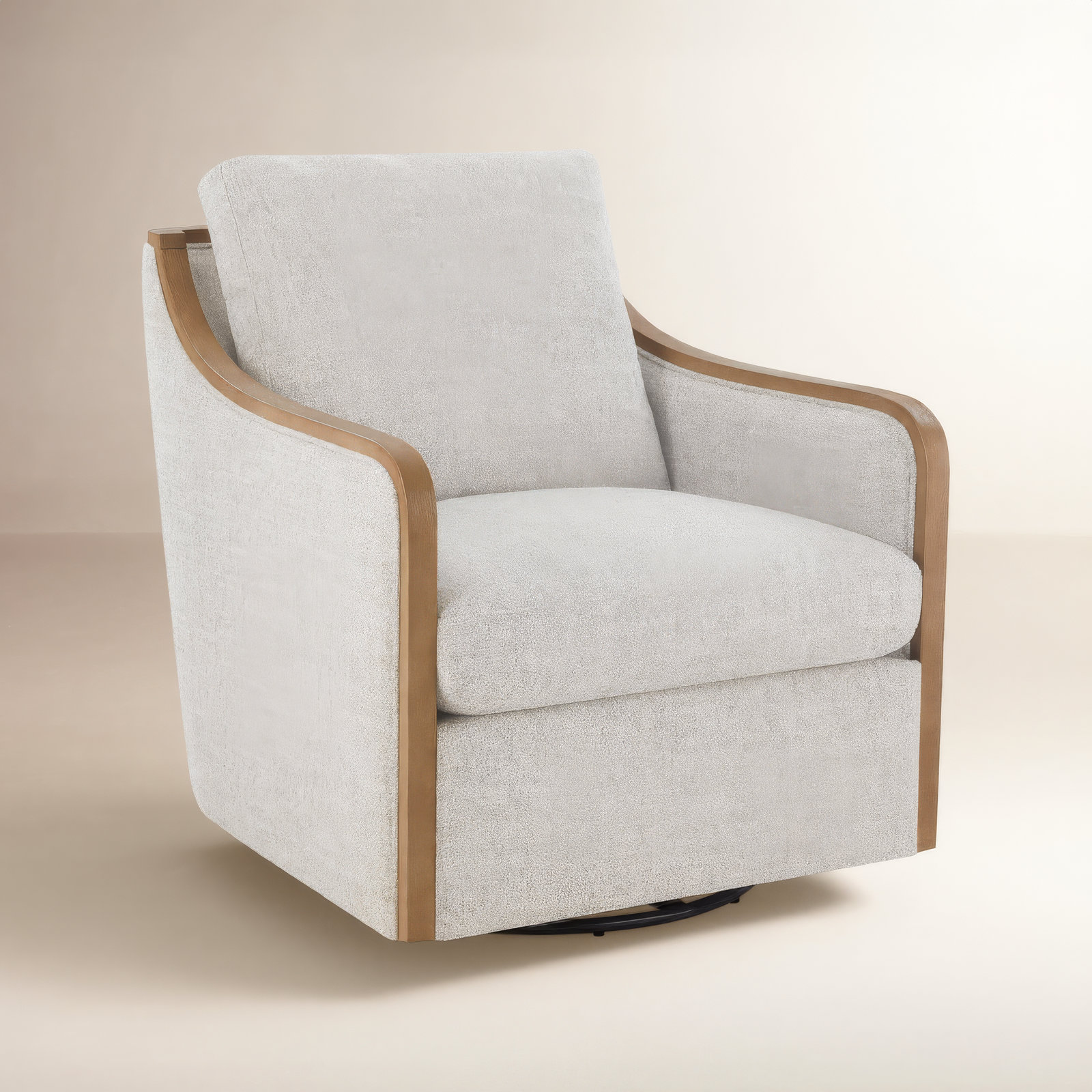 Grayton Swivel Barrel Chair, Nathan Wheat Performance Tweed