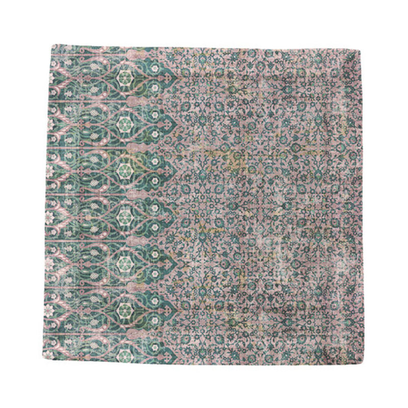 Square Napkins, Green Pink