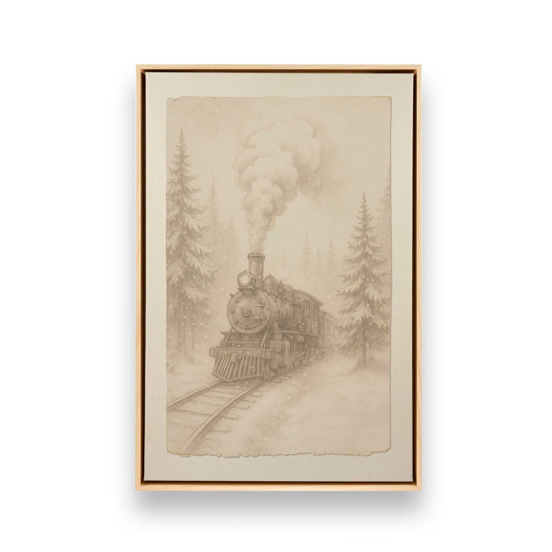 Impression sur toile Steam Over Snow, H 18,75 po x l 12,75 po, Érable américain