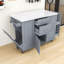 Chariot roulant pour îlot de cuisine avec poubelle inclinable, abattant, armoire coulissante et 2 tiroirs-976288862