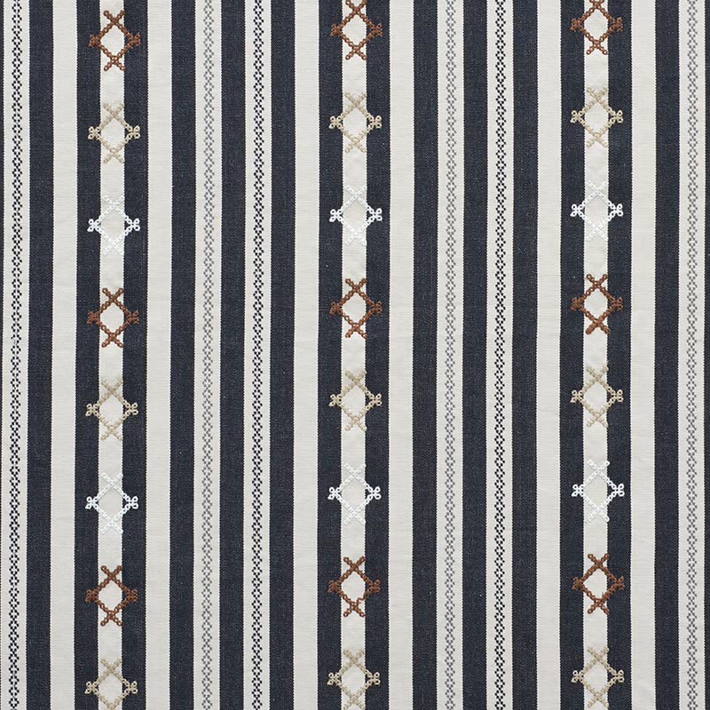 Rhodes Stripe Fabric, Black