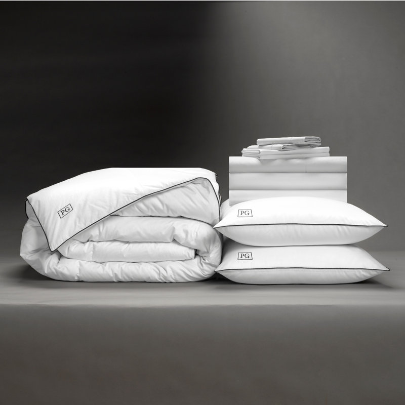 Cotton Baffle Box Stitch Comforter, California King Comforter + 10 Additional Pieces, White