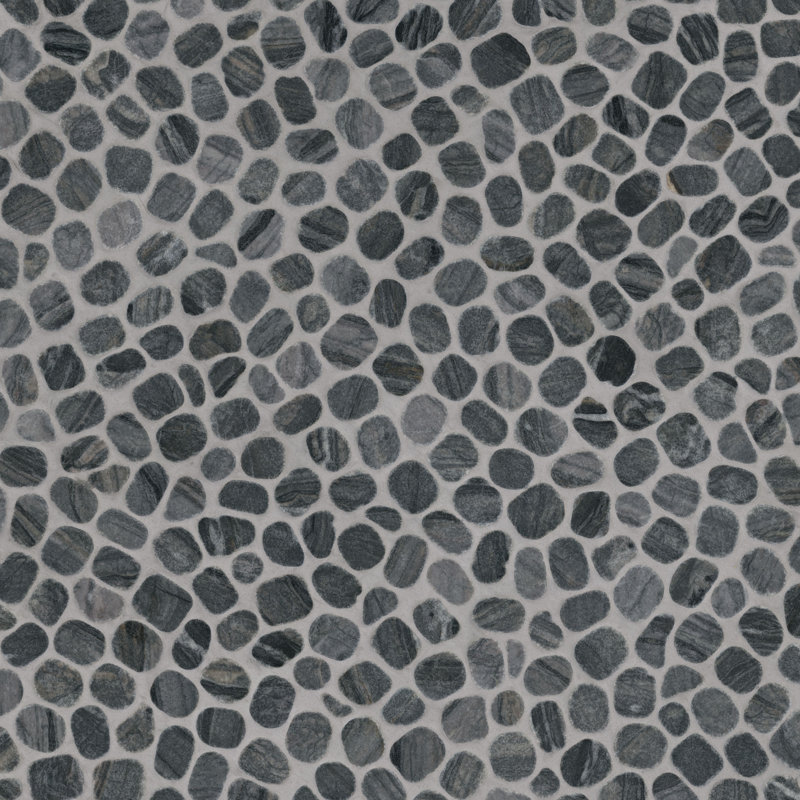 Marvella Pebble 12 in. x 12 in. Natural stone Mosaic Floor and Wall Tile, Gravelle