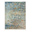 Tapis décoratif lavable à la machine à motif abstrait et motif traditionnel aux tons bleus de la collection Barcelona-495275893