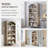 76" Tall Arched Bookcase, 5-Tier Large Arched Shelving Unit with Adjustable Shelves, Featuring Storage and Open Display Shelves-1152262650-1156675527-1150649861