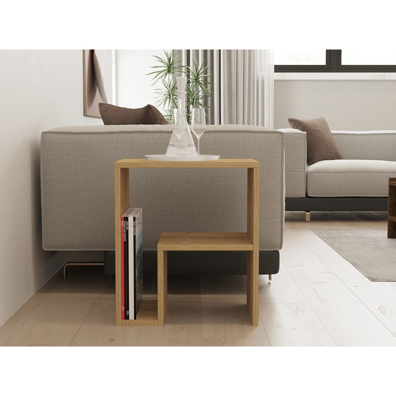 Table d'appoint moderne avec option de fixation murale, chêne saphir, 20,5 po x 17,7 po x 11,8 po | 100% panneau de particules enduit de mélamine, épaisseur: 0,7 pouce | Plusieurs tablettes pour le rangement, design élégant et fonctionnel