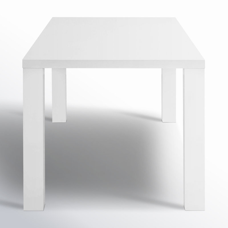 White Rectangular MDF Dining Table for Six