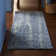 NICOLE MILLER NEW YORK Mod Weave Abstract Knotted Texture Handcrafted Wool Rug Navy Blue