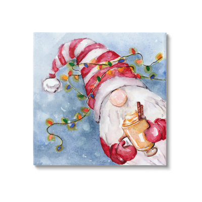 «Santa Gnome Holiday Lights», art mural sur toile par Stella Chang