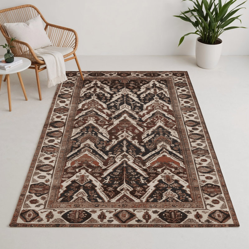 Tapis d'intérieur et d'extérieur brun Persian, Rectangulaire 3 pi x 5 pi