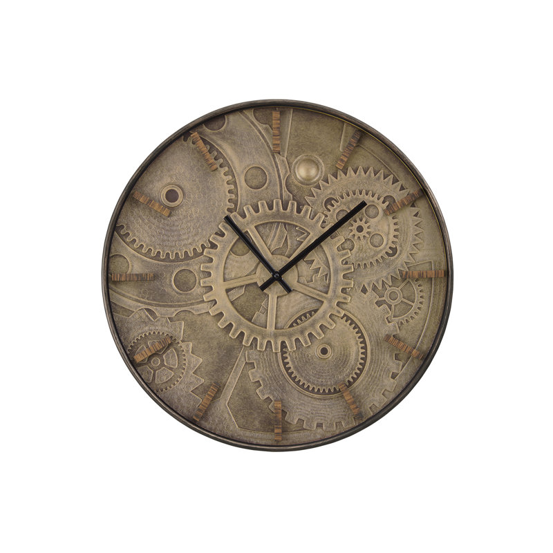 Clocks, 20" Round, Wall Clock, Brown, Transitional