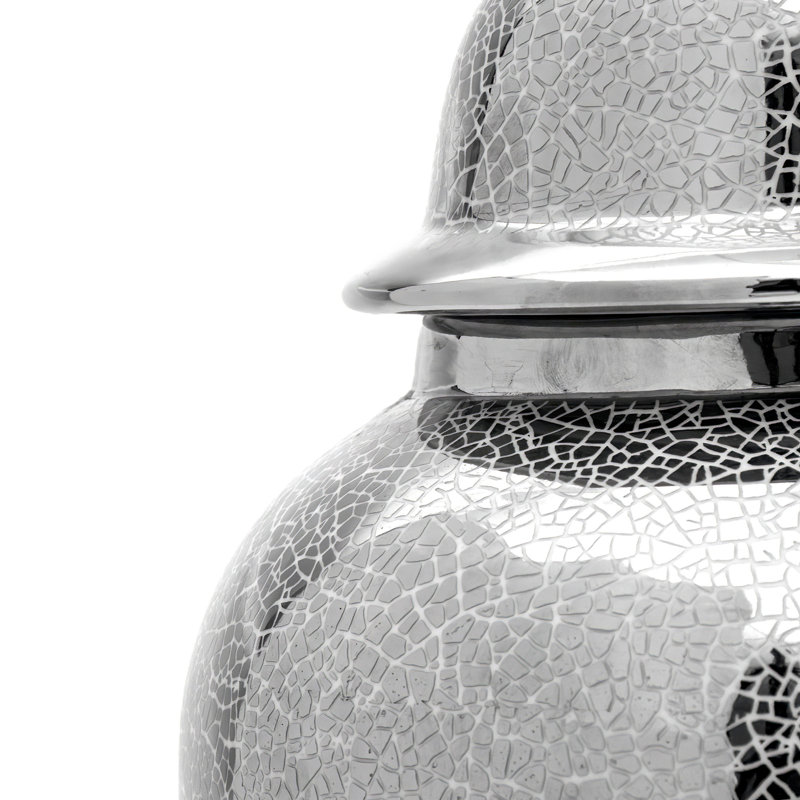 Timeless Chinese Temple Jar, Silver, 18"