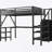 Kise Full Loft Bed With Wardrobe And LED Light, Full Size Loft Bed With L Shaped Desk And USB For Kids Teens Adults, Black(Old SKU W2593S00008,Expect Arrival Date 2026/2/25)-1248121821-1248121822