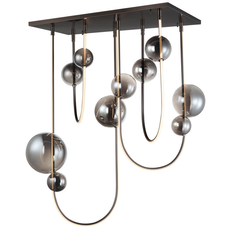 Dreamer 4 - Light LED Flush Mount, Black Chrome, Mirror Smoke