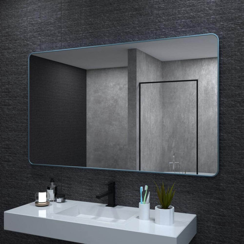 Miroir mural Leyat, 60 po x 36 po, Bleu