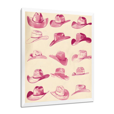 Décoration murale chapeaux de cowboys roses