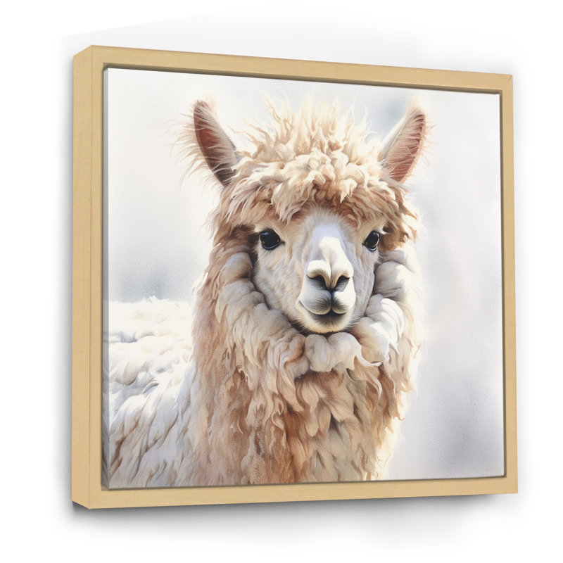 «Graceful Alpaca II», reproduction sur toile, Cadre naturel flottant, H 36 po x l 36 po