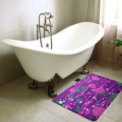 Tapis pour salle de bain à motif abstrait tourbillons