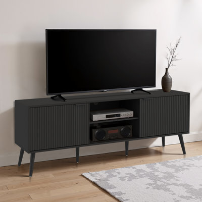 Mid-century Modern Tv Stand For Tvs Up To 65", Entertainment Center With Storage Cabinets And Built-in Power Outlets & Usb Ports, Media Console Table by George Oliver