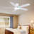 52" Flush Mount Ceiling Fan With Lights And Remote Control, Reversible And 5 Dual-sided Blades-498187536