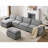 151.18" Wide Adjustable Armrest Sectional With Two Ottomans
