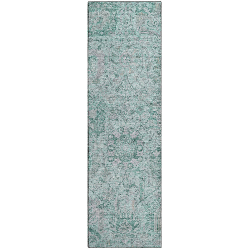 Premium Machine Washable Wayne AMF1102 Damask Rug, Runner 2'3" x 7'6"