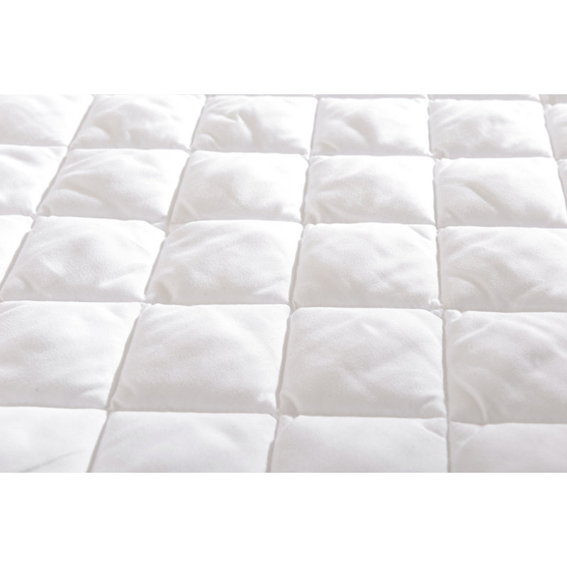 White Quilted Twin Microfiber Mattress Pad Protector