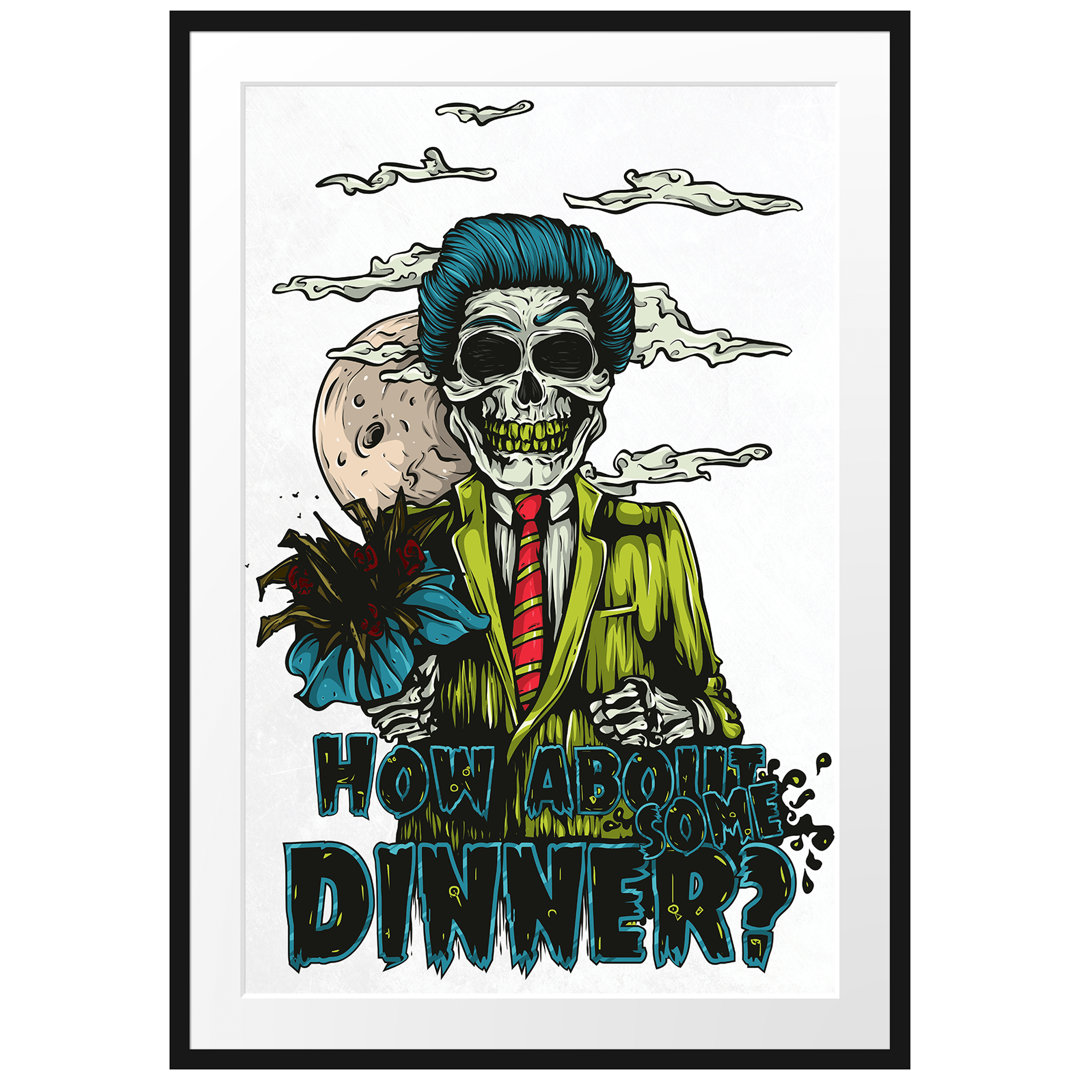 Gerahmtes Poster Death Date White