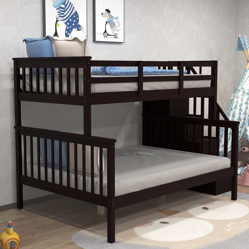 Dejahn Kids Twin Over Full Bunk Bed, Espresso