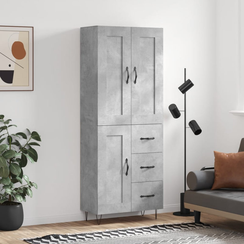 Binoche 69.5 Wide 3 Drawer, Concrete Grey