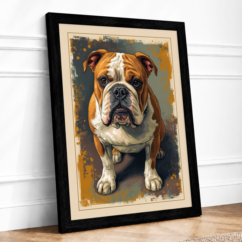 Noble Bulldog Boho - Framed Print, Black, A3 - 42.0 x 29.7 cm