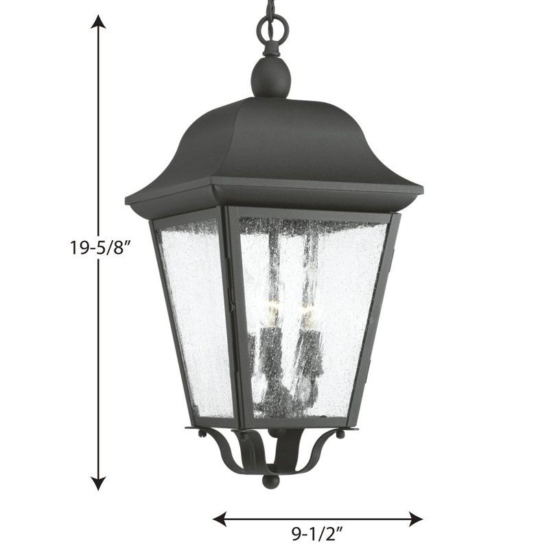 Lanterne suspendue d’extérieur h 19,63 po à 3 ampoules black Ephraim