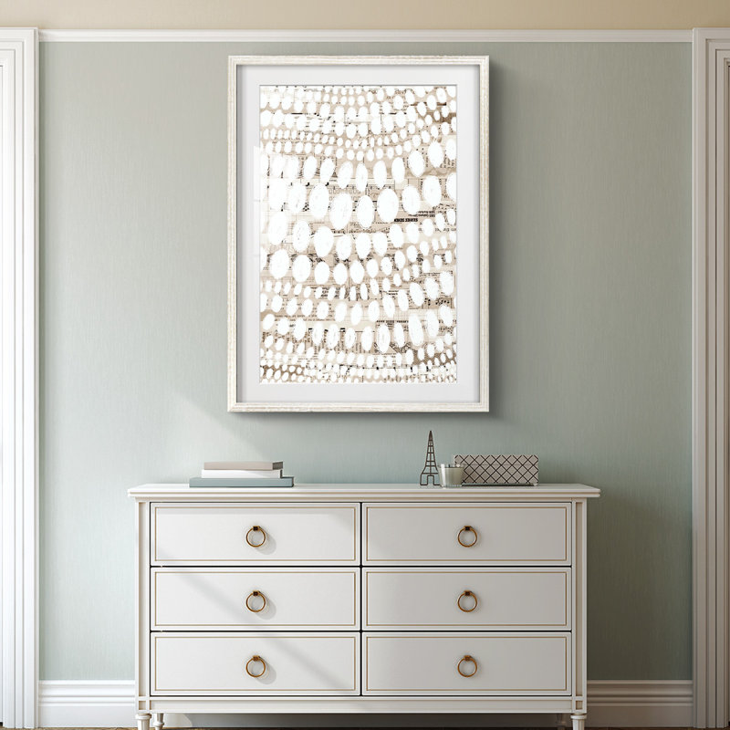 Motif rétro III - impression encadrée, H 28,5 po x l 20,5 po, Blanc