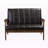Harton Black Leather Loveseat with Square Arms, 31.46'' H X 44.52'' W X 29.39'' D-1827378566