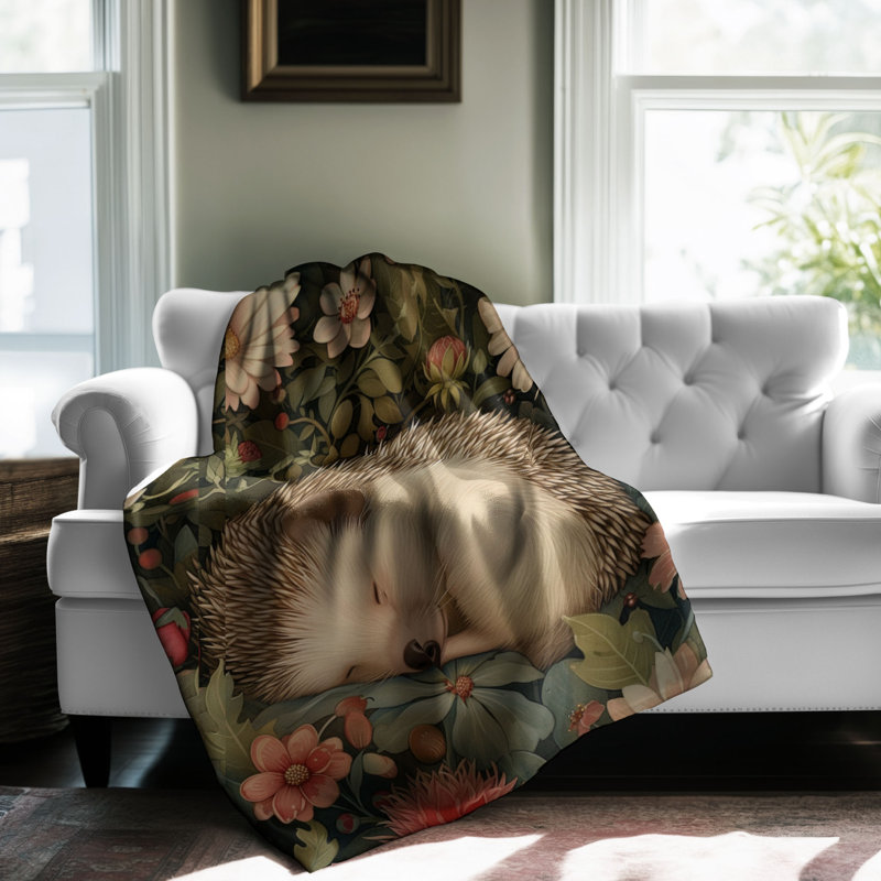 Couverture de sherpa 1 pièce Adorable Sleeping Hedge, L 60 po x l 50 po