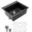 Évier de cuisine en granite de 25 po à cuve simple à fixation sur comptoir pour bar pour véhicule récréatif