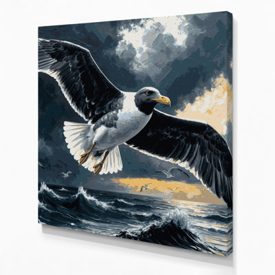 Oiseaux, art mural sur toile bleu