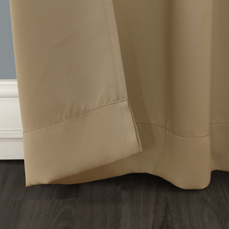 Thermal Blackout Rod Pocket Curtain Panel - Basics by Wayfair™, Taupe, 40" W x 63" L
