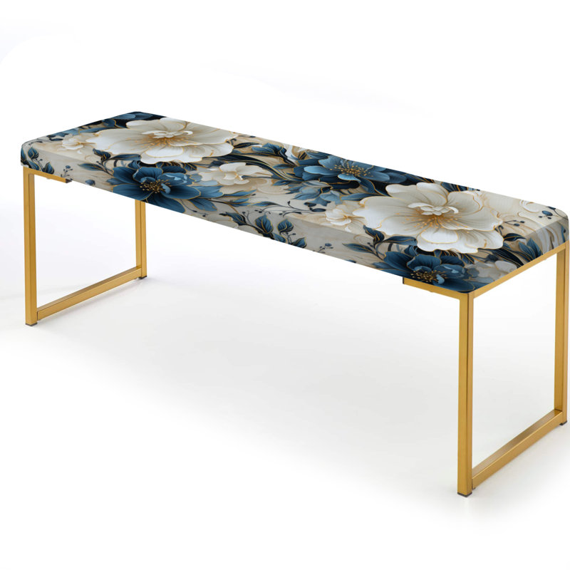 Banc oriental rembourré en marbre Oriental Elegance